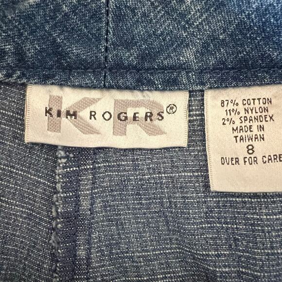Vintage Kim Rogers Culotte Denim Jeans Women’s 8 Adjustable waist Retro Capris - Picture 4 of 12